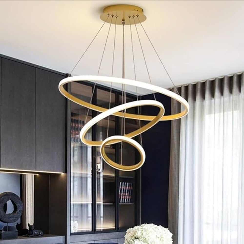 Modern Double 3-Ring LED Pendant Light