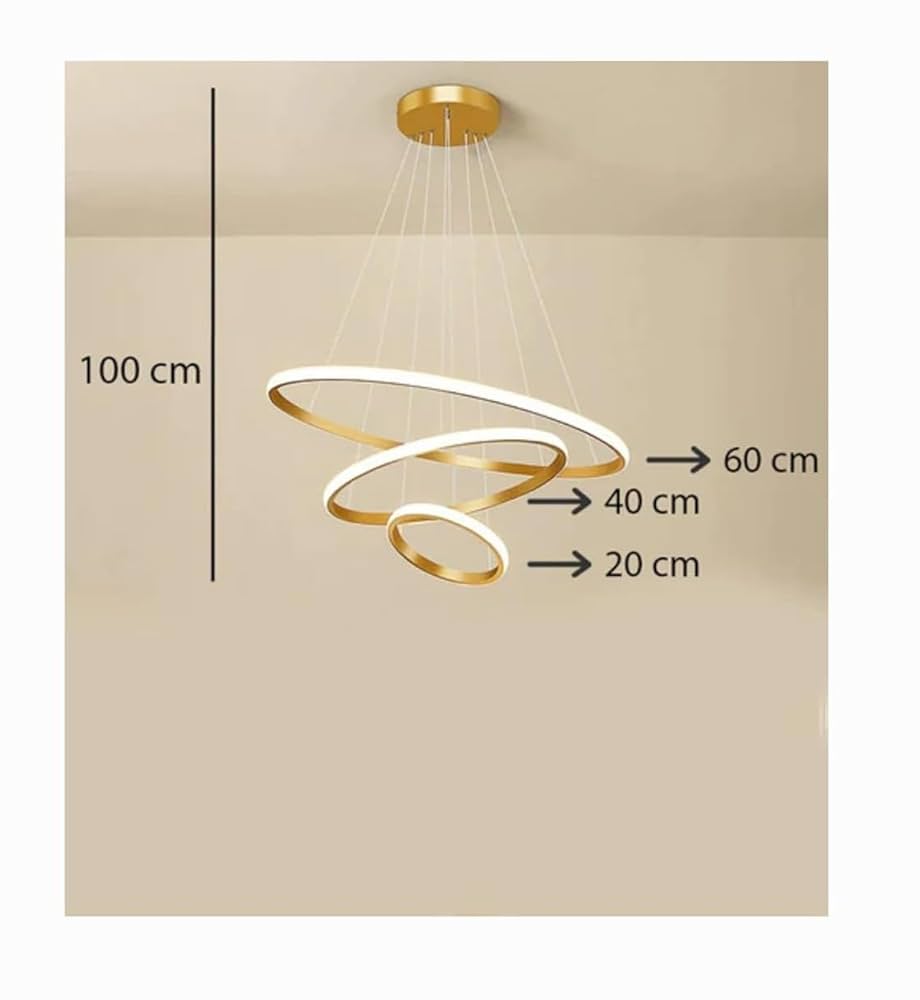Modern Double 3-Ring LED Pendant Light - Image 3