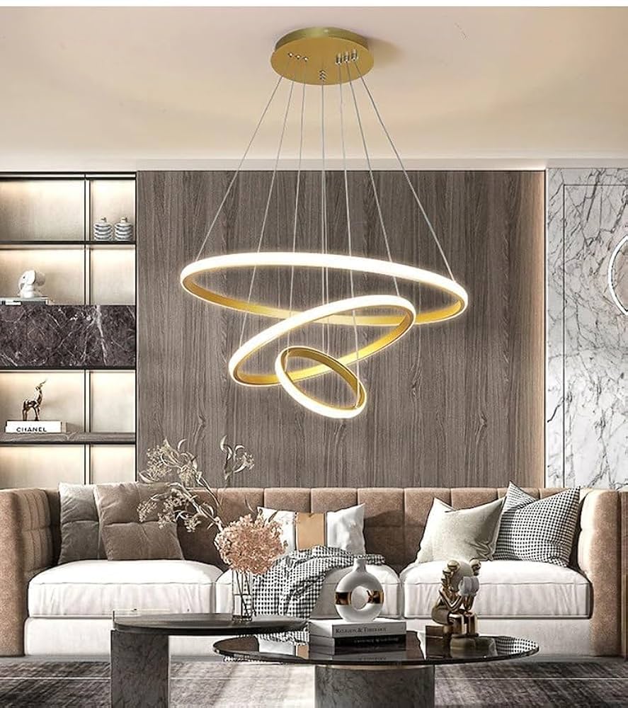 Modern Double 3-Ring LED Pendant Light - Image 4